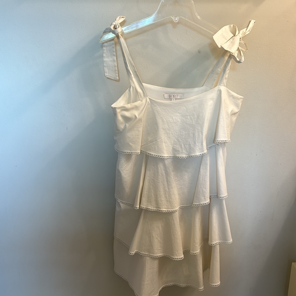 Tiered white ruffle WAYF dress - Picture 3 of 6
